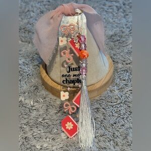 Acrylic bookmark “Just one more chapter” design, tassel and beads. NWOT